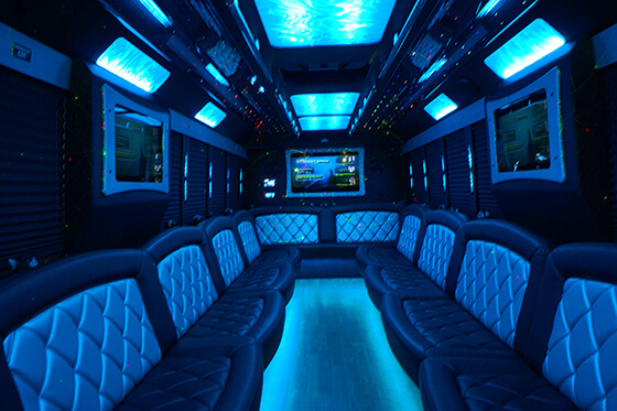 deluxe party bus inerior