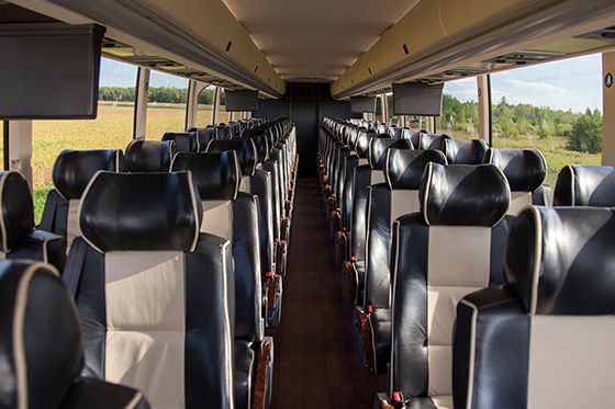 inside a shuttle bus